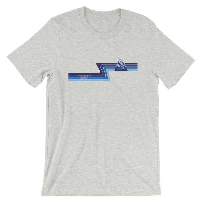 #12 Sunstone Logo Blue Stripes (Short-Sleeve Unisex T-Shirt)