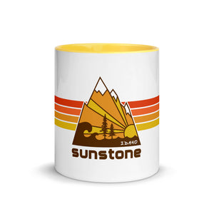 #01 Sunstone logo stripes with Idaho (Mug with Color Inside)