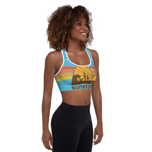 # 01 Sunstone logo stripes (Padded Sports Bra)