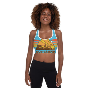 # 01 Sunstone logo stripes (Padded Sports Bra)