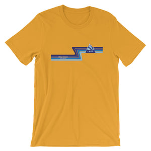 #12 Sunstone Logo Blue Stripes (Short-Sleeve Unisex T-Shirt)