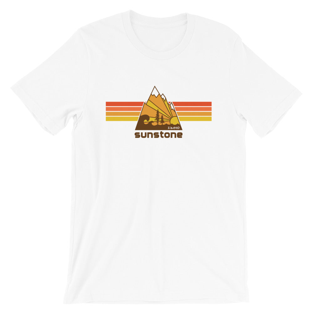 #01 Sunstone logo stripes with Idaho (Short-Sleeve Unisex T-Shirt)