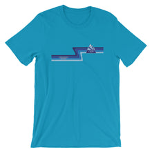 #12 Sunstone Logo Blue Stripes (Short-Sleeve Unisex T-Shirt)