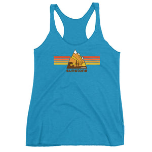 #01 Sunstone logo stripes with Idaho (Women's Racerback Tank)