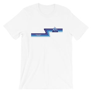 #12 Sunstone Logo Blue Stripes (Short-Sleeve Unisex T-Shirt)