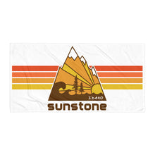 #01 Sunstone logo stripes with Idaho (Beach Towel)