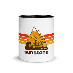 #01 Sunstone logo stripes with Idaho (Mug with Color Inside)