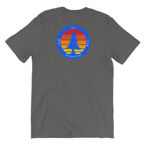 # 38 Tree gear , breath, give, grow, front & back (Short-Sleeve Unisex T-Shirt)